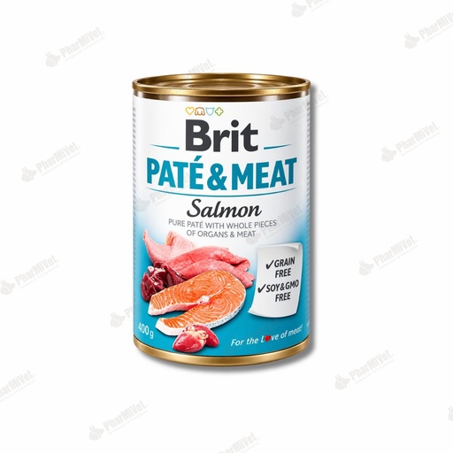 [81040204023] BRIT PATE &amp; MEAT SALMON X 400 GR