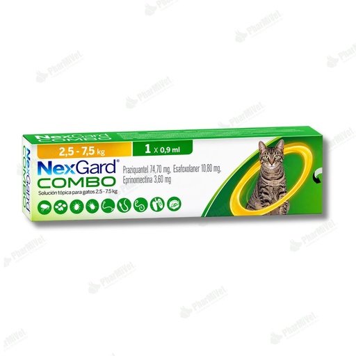 [81010101078] NEX GARD COMBO CAT X 0.9 ML (2.5-7.4 KG)
