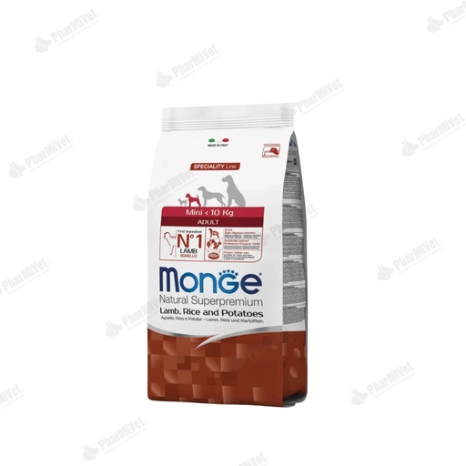 [81040303038] MONGE CANINE ADULT MINI CORDERO CON ARROZ Y PAPA 2.5 KG
