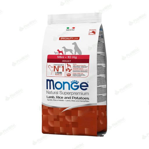 [8240301063] MONGE CANINE ADULT MINI CORDERO, ARROZ Y PAPA 2.5 KG
