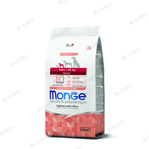 [81040303043] MONGE CANINE ADULTO SALMON Y ARROZ 2.5 KG