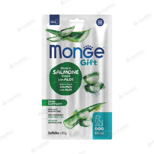 [81040205032] MONGE GIFT STICKS SKIN SUPPORT DOG (SALMON+ALOE) 45 G
