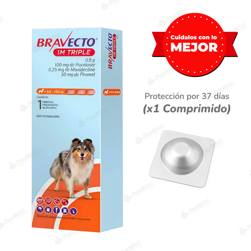 [82010101039] BRAVECTO 1M TRIPLE 100 MG (5 -10 KG) X  TAB