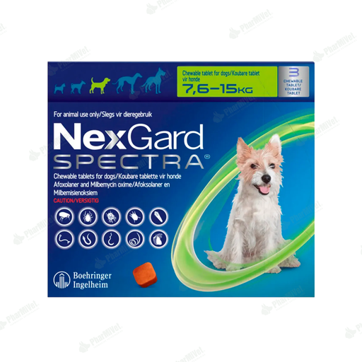 [8P010101079] NEX GARD SPECTRA (2 GR) 7.6 - 15 KG x 3 TAB
