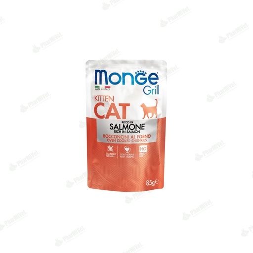 [81040205025] MONGE FELINE GRILL KITTEN SALMON SOBRE 85 GR (1066)