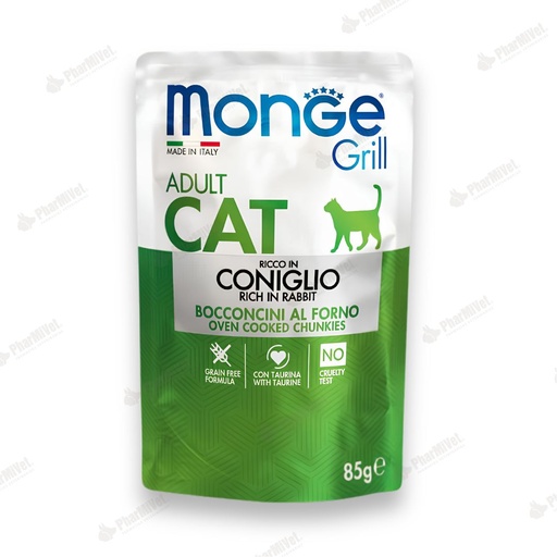 [81040205024] MONGE FELINE GRILL CONEJO SOBRE 85 GR (1063)
