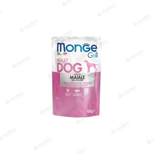 [81040205016] MONGE CANINE GRILL CERDO SOBRE 100 GR (827)