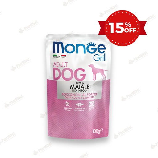 [81040205016] MONGE CANINE GRILL CERDO SOBRE 100 GR (827)