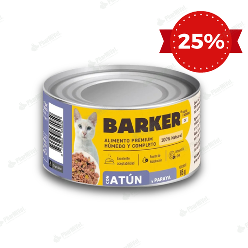 [81040101018] BARKER CON ATUN Y PAPAYA LATA X 85 gr