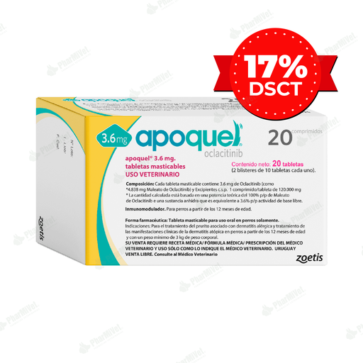 [82020508027] PROMO:APOQUEL MASTICABLE 3.6 MG X 20 TAB