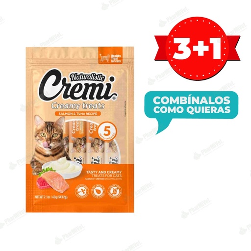[81040404117] CREMI - CREAMY TREATS SALMON WITH TUNA RECIPE 60 GR (5 X 12 GR)
