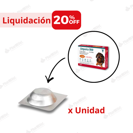 [82010101356] LIQUIDACION: SIMPARICA TRIO 12 MG DE 5.1 - 10 KG X UNIDAD