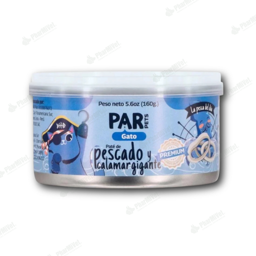 [81040204055] PAR PETS PATE DE PESCADO Y CALAMAR GIGANTE X 160 GR
