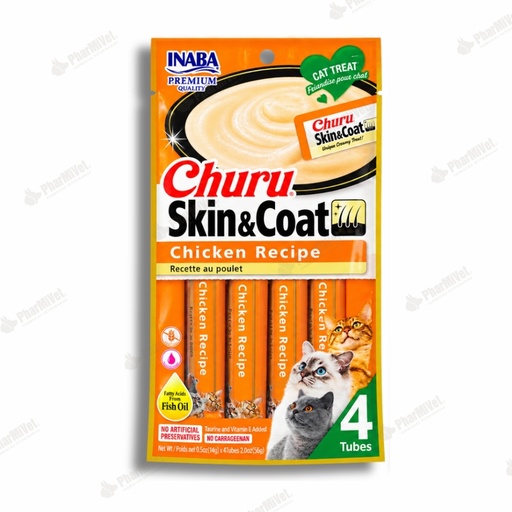 [81040404134] CHURU SKIN &amp; COAT POLLO X 4 UND