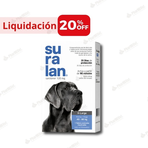 [82010101413] LIQUIDACIÓN: SURALAN X-LARGE X 1 TAB DE 40-60 KG