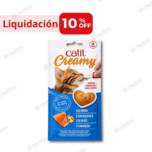 [82040404142] LIQUIDACIÓN: CAT IT CREAMY SALMON CON CAMARONES  4 X 10 GR